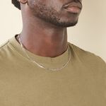 Collier Or Blanc Maille Altern&eacute;e 1/3 - Chaines Homme | Marc Orian