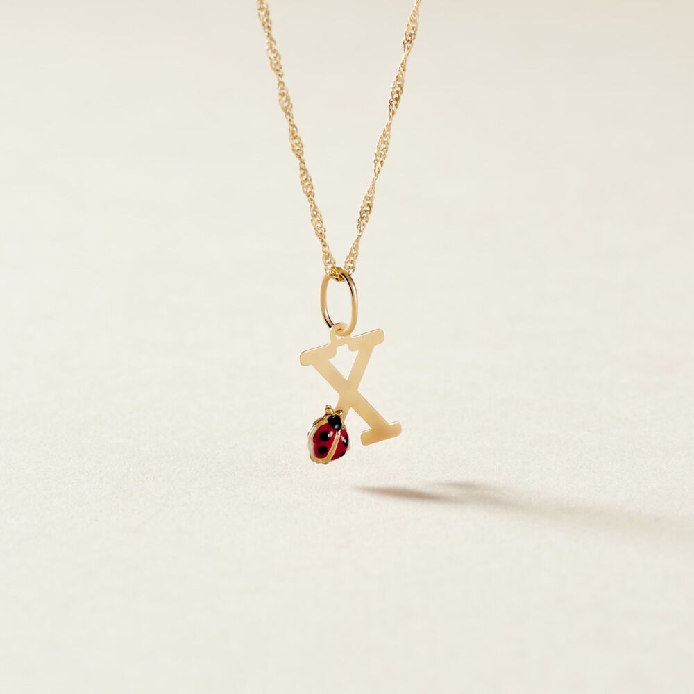 Pendentif Helidie Coccinelle Lettre Or Jaune - Pendentifs Enfant | Marc Orian