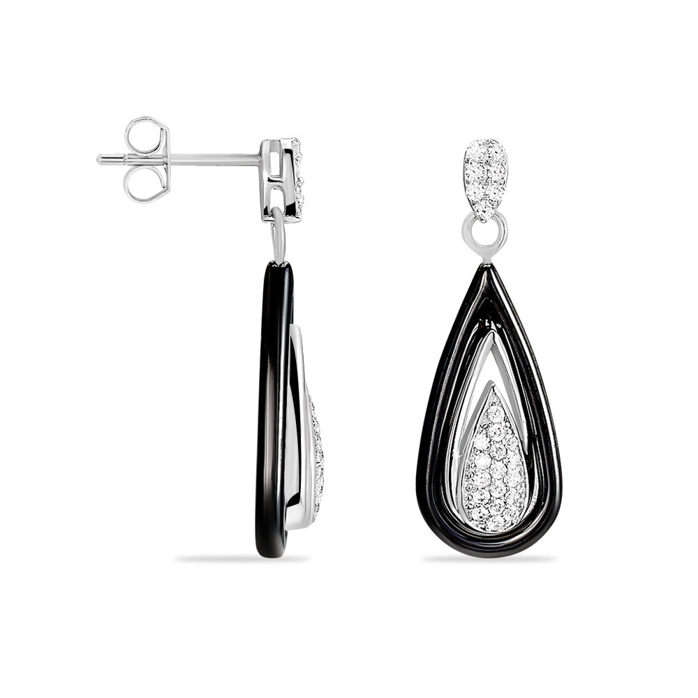 Boucles D'oreilles Pendantes Marina Cera Argent  Céramique Et Oxyde - Pendantes Femme | Marc Orian