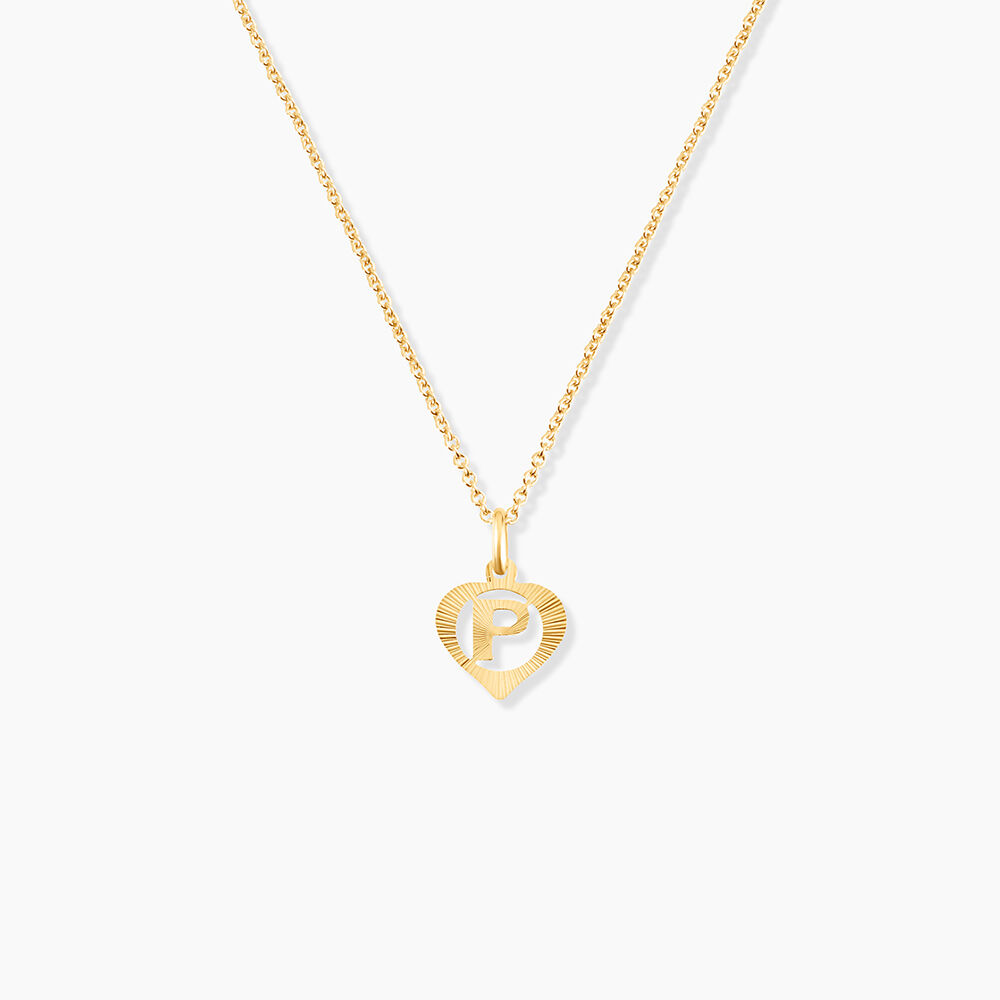 Pendentif Eudocie Coeur Lettre Or Jaune - Pendentifs Famille | Marc Orian