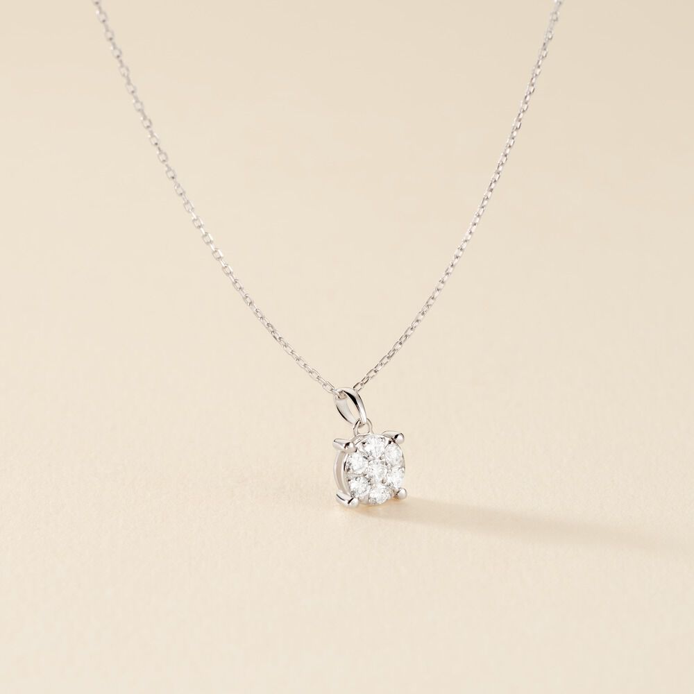 Collier Aphrodite Or Blanc Diamant Synthetique - Colliers avec pierres Femme | Marc Orian
