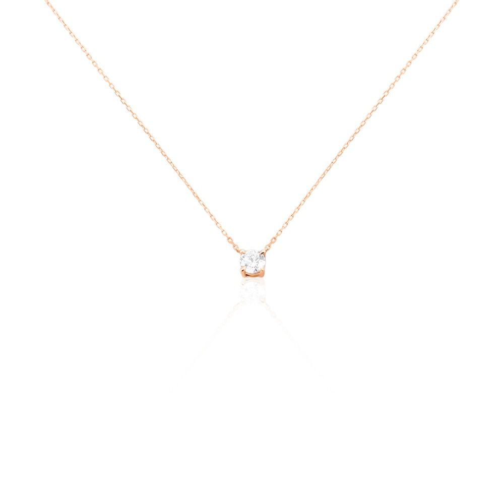 Collier Colby Or Rose Oxyde De Zirconium - Colliers solitaires Femme | Marc Orian