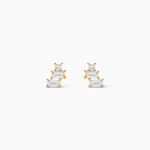 Boucles D'oreilles Puces Regana Or Jaune Oxyde De Zirconium - Puces Femme | Marc Orian