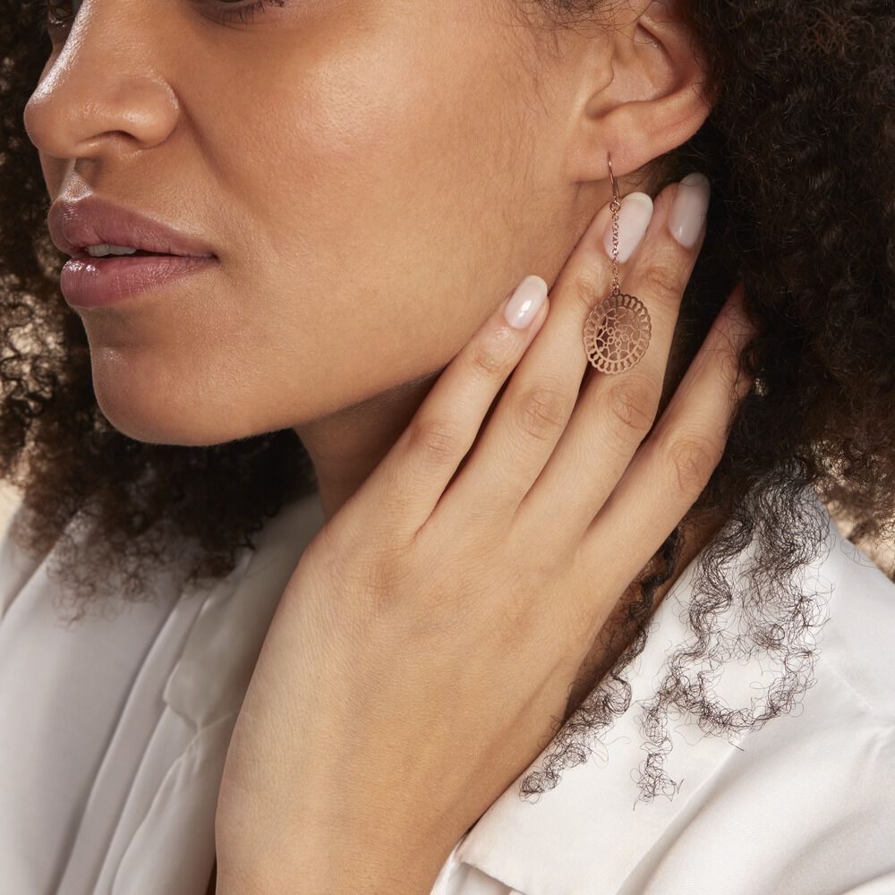 Boucles D'oreilles Pendantes Rotonda Argent Rose -  Femme | Marc Orian