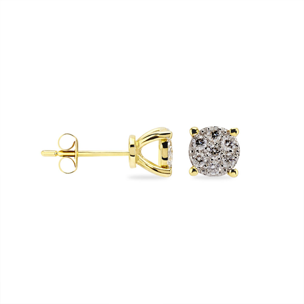 Boucles D'oreilles Puces Kate Or Jaune Diamant - Boucles d'oreilles mariage Femme | Marc Orian