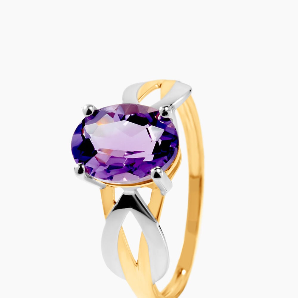 Bague Or Bicolore Bonnie Am&eacute;thyste - Bagues pierres fines Femme | Marc Orian