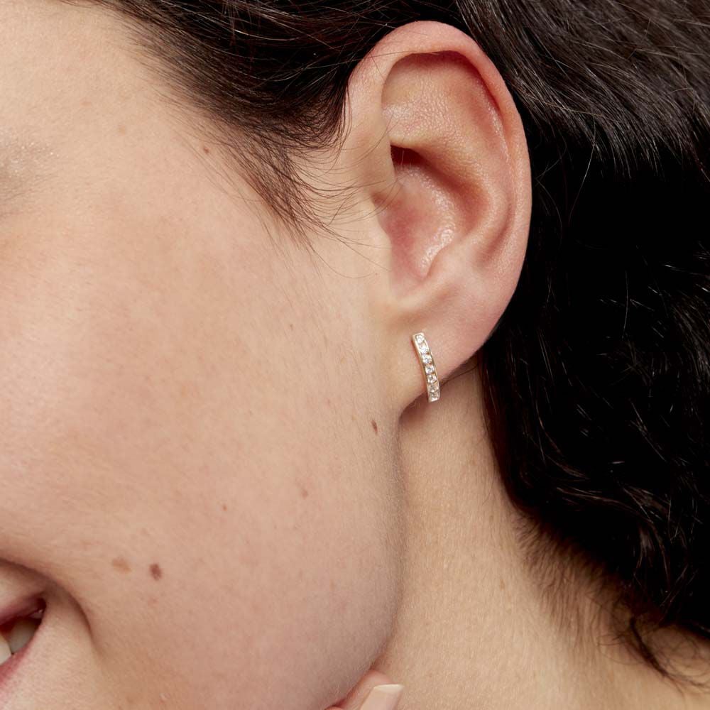 Boucles D'oreilles Jacoba Rondes Or Jaune Oxyde De Zirconium - Créoles Femme | Marc Orian
