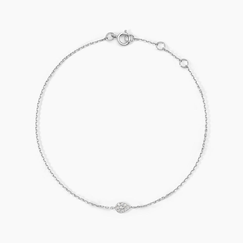Bracelet Adhira Or Blanc Diamant - Bracelets cha&icirc;nes Femme | Marc Orian