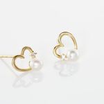 Boucles D'oreilles Puces Or Jaune Fergus Perle De Culture Oxyde - Boucles d'oreilles mariage Femme | Marc Orian