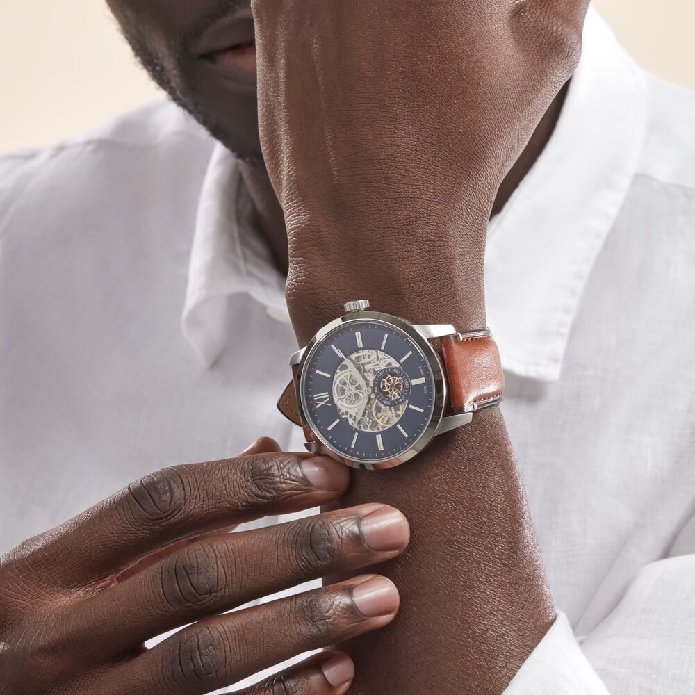 Montre Fossil Townsman Automatique ME3098 Marron | Montres and Co
