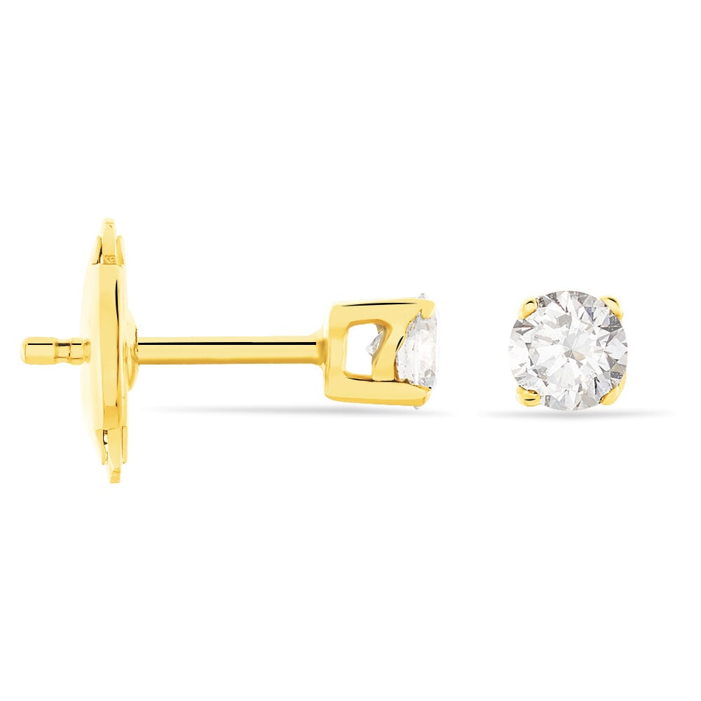 Boucles D'oreilles Puces Victoria Or Jaune Diamant - Puces Femme | Marc Orian