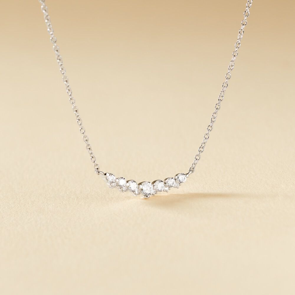 Collier Aliah Argent Blanc Oxyde De Zirconium - Colliers avec pierres Femme | Marc Orian