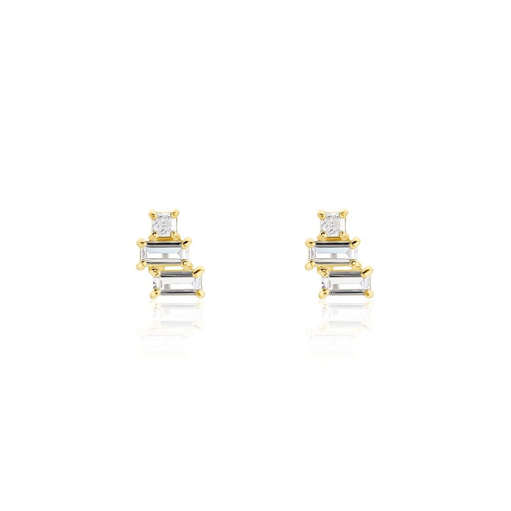Boucles D'oreilles Puces Regana Or Jaune Oxyde De Zirconium - Puces Femme | Marc Orian