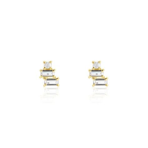 Boucles D'oreilles Puces Regana Or Jaune Oxyde De Zirconium - Puces Femme | Marc Orian