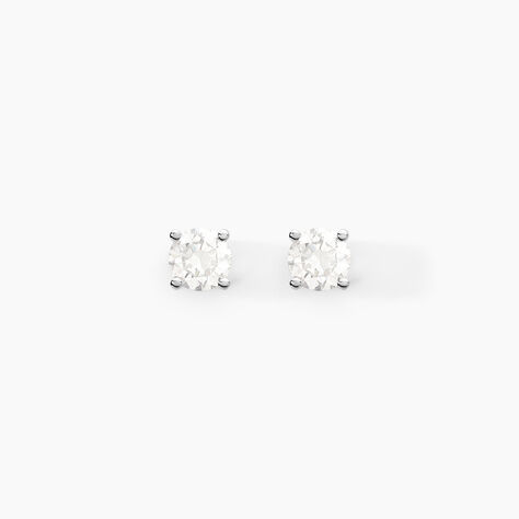 Boucles D'oreilles Puces Aphrodite Or Blanc Diamant - Puces Famille | Marc Orian