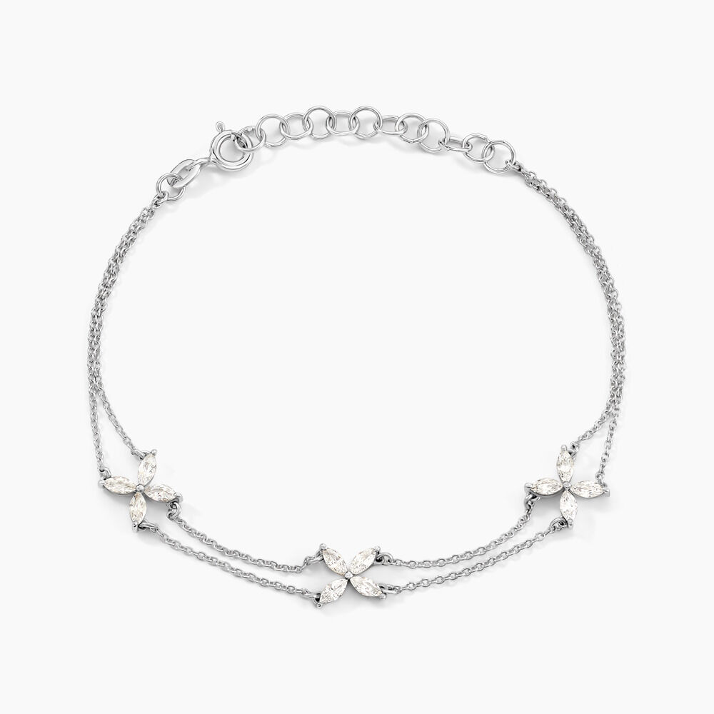 Bracelet Jacquine Argent Blanc Oxyde De Zirconium - Bracelets chaînes Femme | Marc Orian