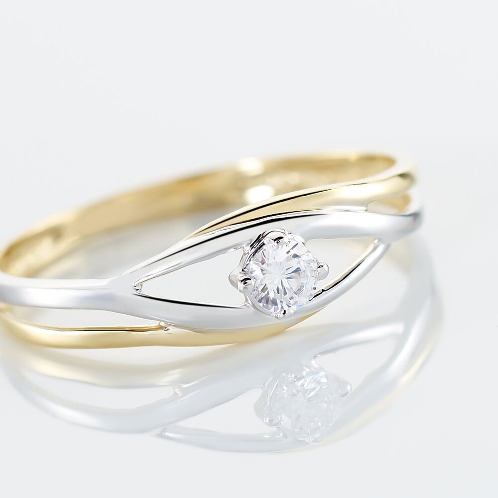 Bague Solitaire Peline Or Bicolore Oxyde De Zirconium - Solitaires Femme | Marc Orian