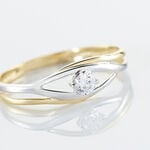 Bague Solitaire Peline Or Bicolore Oxyde De Zirconium - Solitaires Femme | Marc Orian