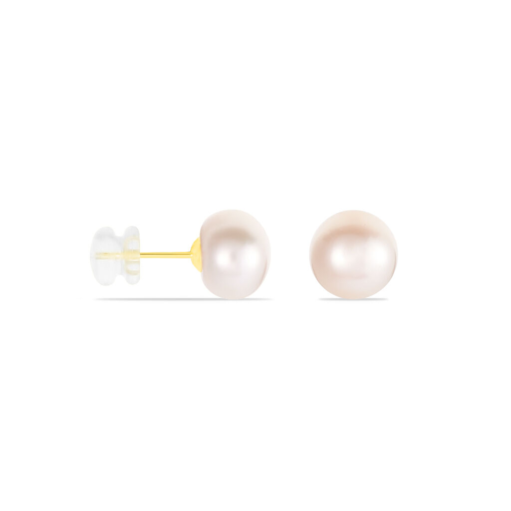 Boucles D'oreilles Puces Ursulina Or Jaune Perle De Culture - Clous d'oreilles Femme | Marc Orian