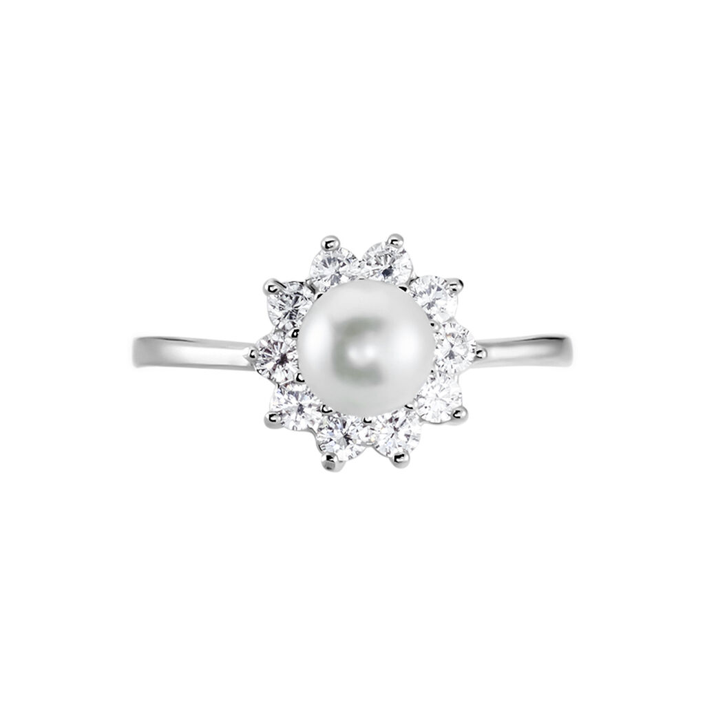 Bague Argent Blanc Cheri Perle De Culture Oxydes De Zirconium - Bague fantaisie Femme | Marc Orian