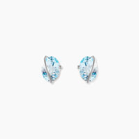 Boucles D'oreilles Puces Prudencia Or Blanc Topaze