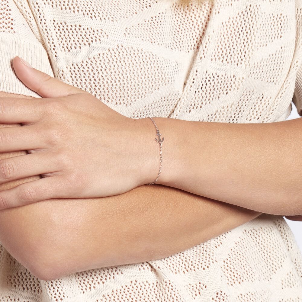 Bracelet Anchora Argent Blanc - Bracelets chaînes Femme | Marc Orian
