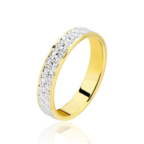 Alliance Grain De Folie Diamantee Ruban Plat Or Bicolore - Alliances duo Famille | Marc Orian