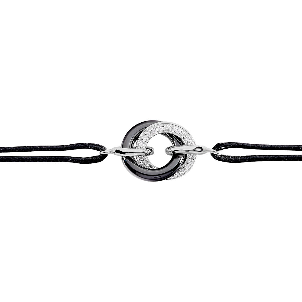 Bracelet You&me Argent Blanc Céramique Et Oxyde De Zirconium - Bracelets cordons Femme | Marc Orian