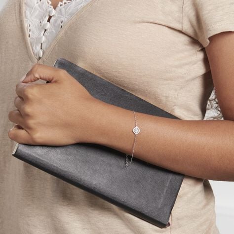 Bracelet Argent Blanc Justina Oxyde De Zirconium - Bracelets chaînes  | Marc Orian