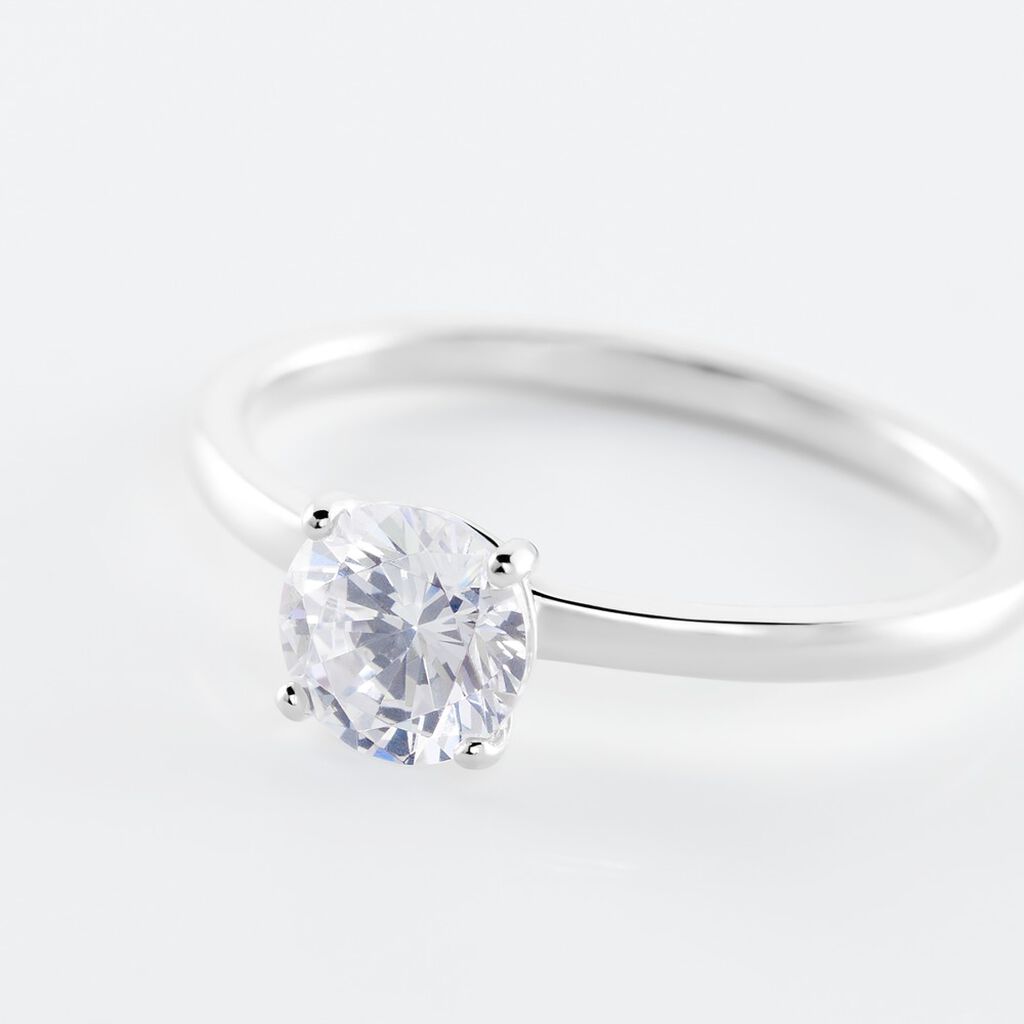 Bague Solitaire Stella Argent Blanc Oxyde De Zirconium - Bagues Solitaire Femme | Marc Orian