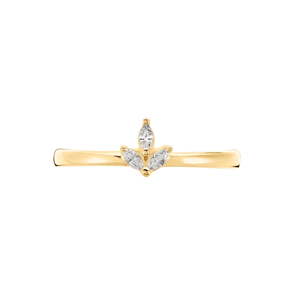Bague Erma Plaqué Or Doré Oxyde De Zirconium - Bagues avec pierre Femme | Marc Orian