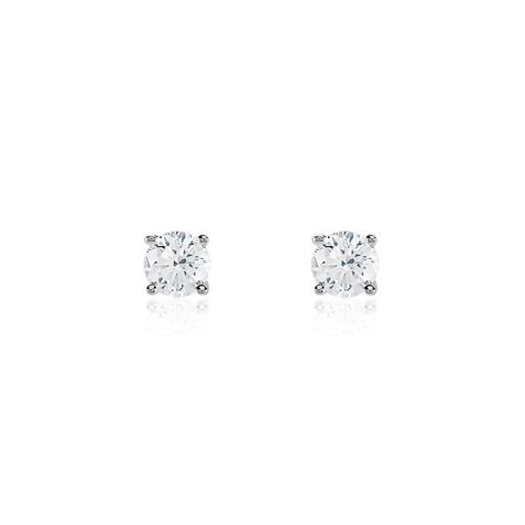Boucles D'oreilles Puces Or Blanc Aphrodite Diamant - Puces Femme | Marc Orian