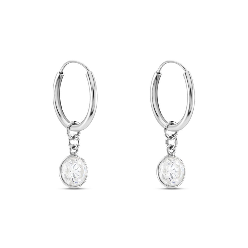 Créoles Argent Blanc Lehunnus Oxyde De Zirconium - Créoles Femme | Marc Orian