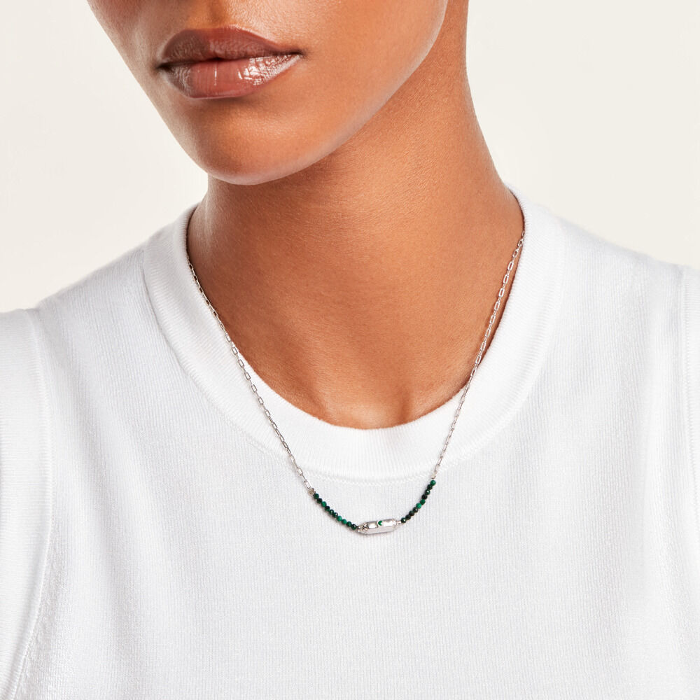 Collier Mystic Argent Blanc Malachite - Colliers avec pierres Femme | Marc Orian