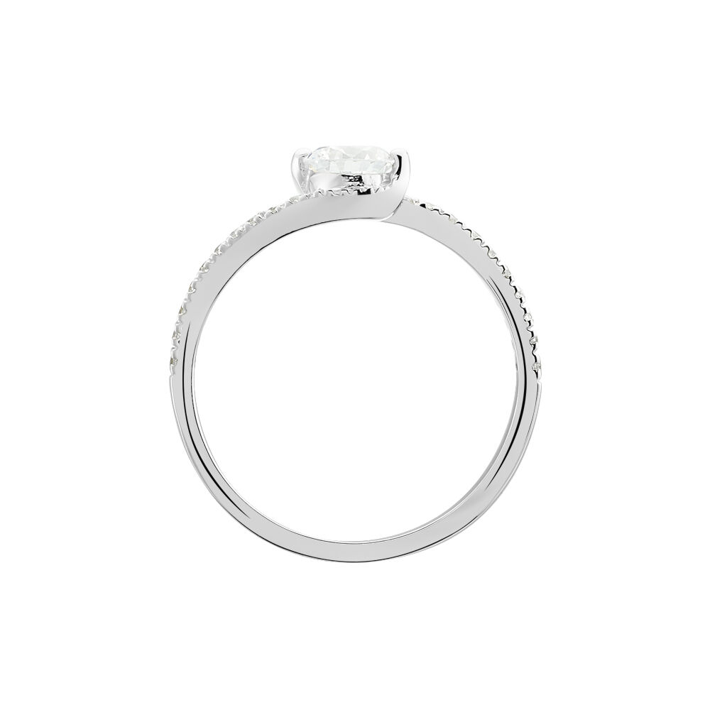 Bague Olly Or Blanc Oxyde De Zirconium - Solitaires Femme | Marc Orian