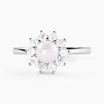 Bague Argent Blanc Cheri Perle De Culture Oxydes De Zirconium - Bijoux fantaisie Femme | Marc Orian