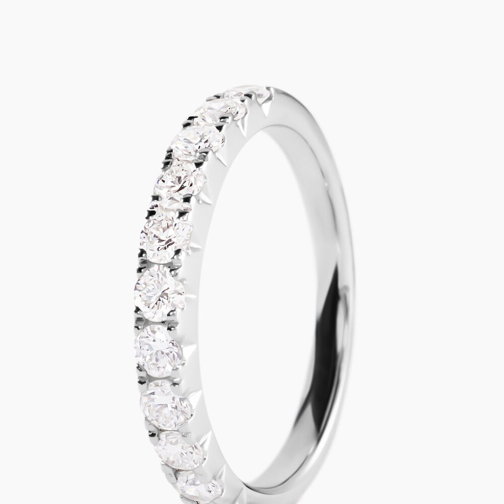 Alliance Pristina Or Blanc Diamant - Alliances avec pierres Femme | Marc Orian