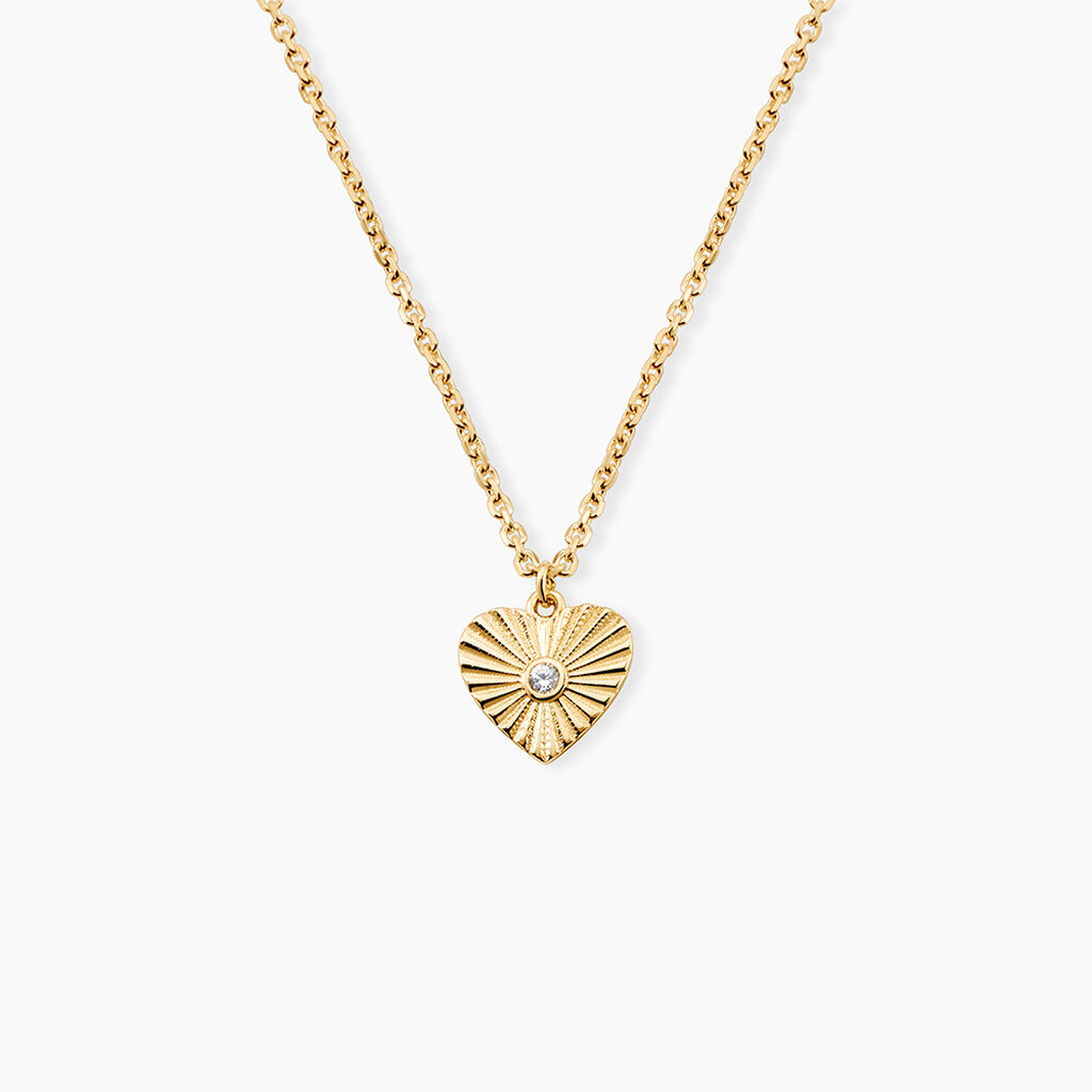 Collier Candy Argent Dor&eacute; A L'Or 750/1000 Oxyde De Zirconium - Colliers avec pierres Femme | Marc Orian