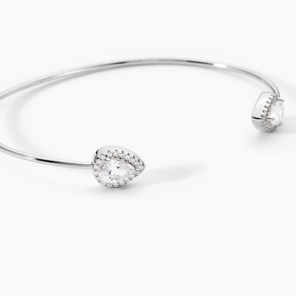 Bracelet Jonc Maddie Argent Blanc Oxyde De Zirconium - Bracelets joncs Femme | Marc Orian