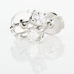 Boucles D'oreilles Or Blanc Victoria Puces Diamants - Puces Femme | Marc Orian