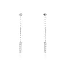 Boucles D'oreilles Pendantes Marjenka Or Blanc Diamant - Boucles d'oreilles Pendantes Femme | Marc Orian