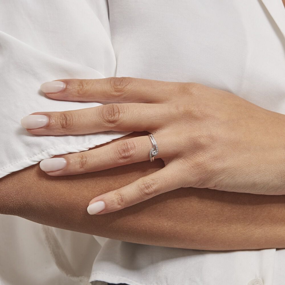 Bague Solitaire Vassilissa Or Blanc Diamant - Parures de mariage Femme | Marc Orian