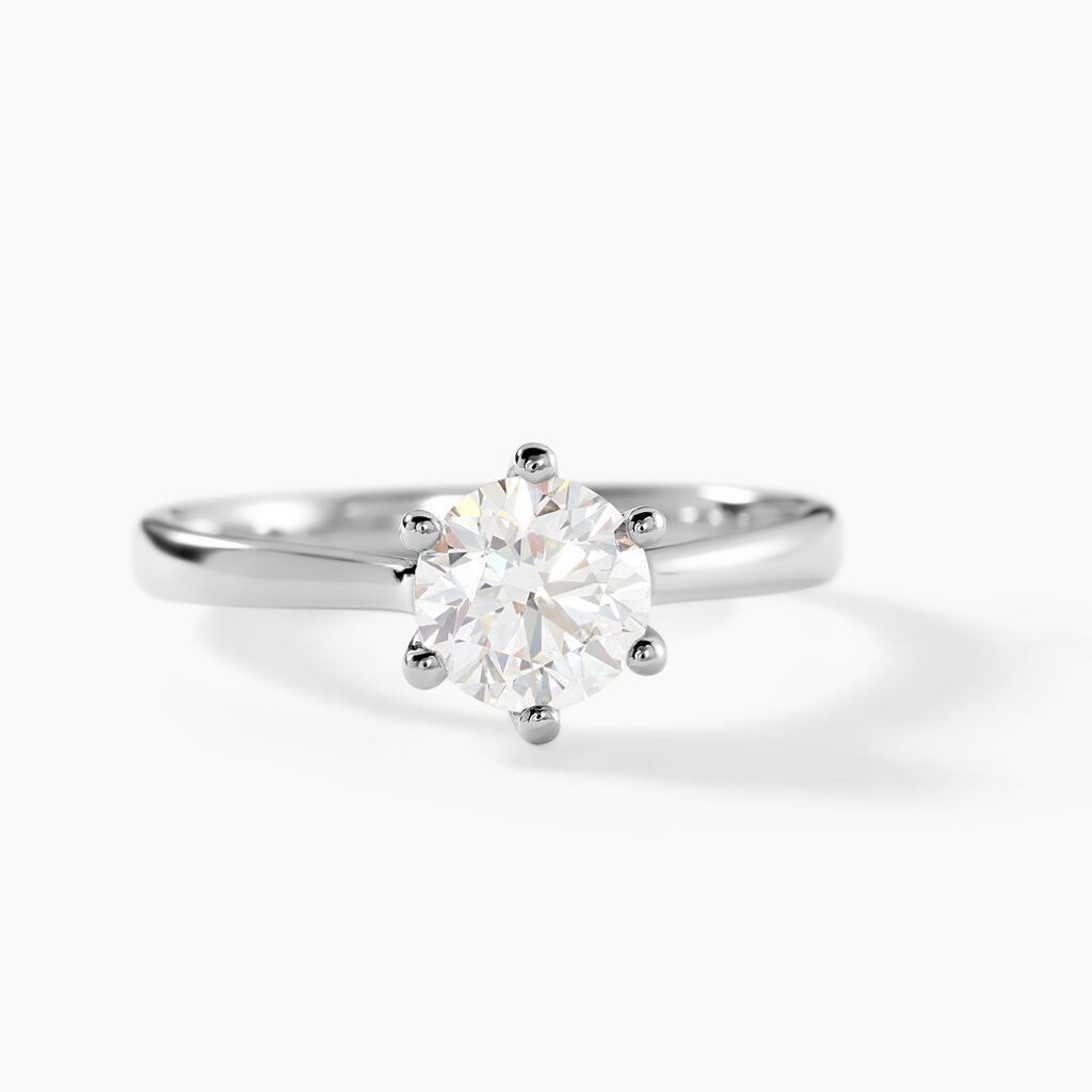Bague Solitaire Athena Or Blanc Diamant - Parures de mariage Femme | Marc Orian