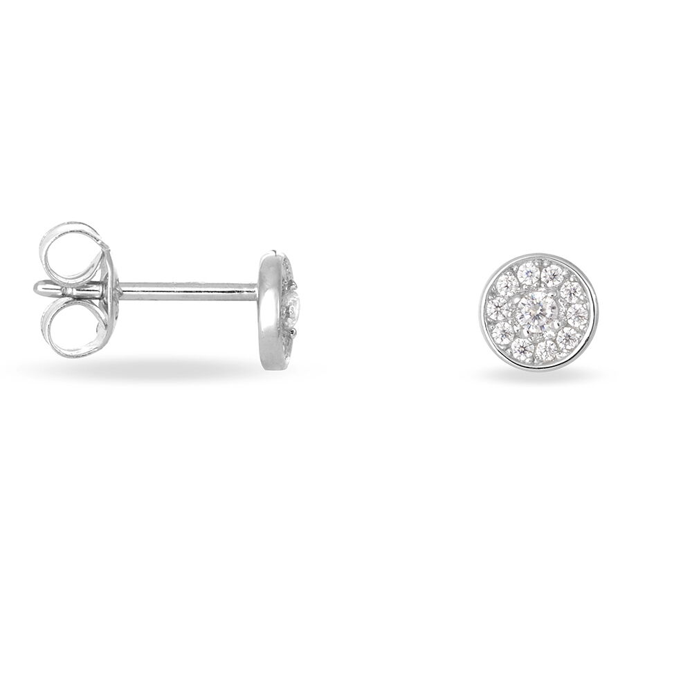 Boucles D'oreilles Puces Auxana Argent Blanc Oxyde De Zirconium - Puces Femme | Marc Orian