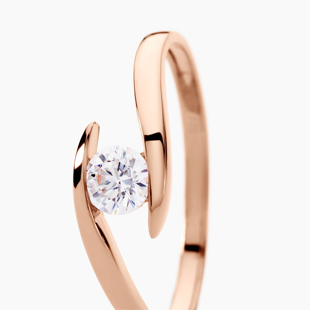 Bague Solitaire Camilia Or Rose Oxyde De Zirconium - Solitaires Femme | Marc Orian
