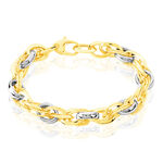 Bracelet Joice Maille Altern&eacute;e Et Godronne Or Bicolore - Bracelets mailles Femme | Marc Orian