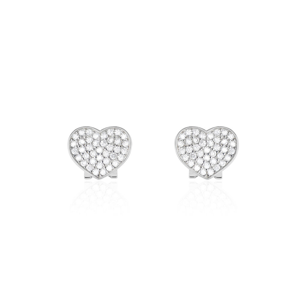 Boucles D'oreilles Puces Darwin Argent Blanc Oxyde - Puces Femme | Marc Orian