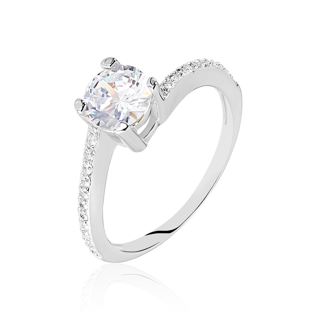 Bague Solitaire Maelane Argent Blanc Oxyde De Zirconium - Solitaires Femme | Marc Orian