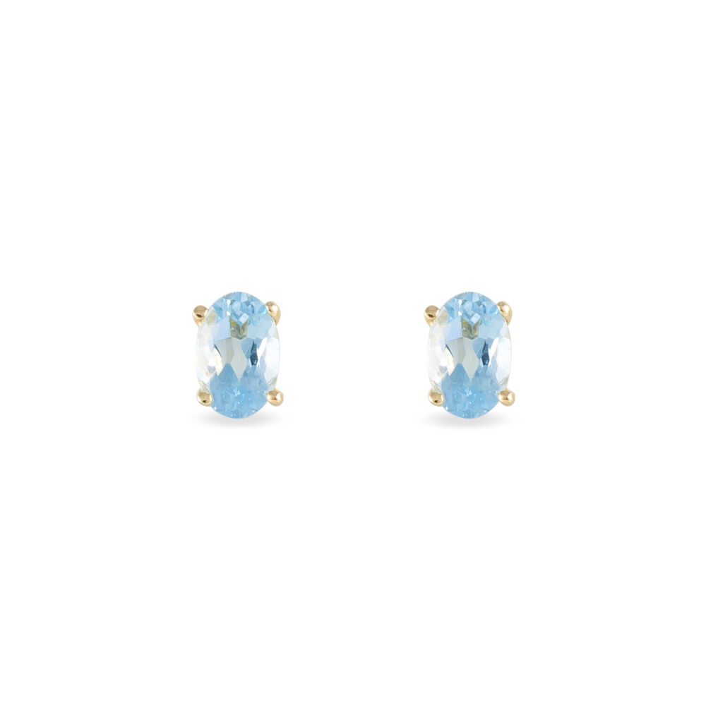 Boucles D'oreilles Puces Elea Serti Griffe Or Jaune Topaze - Puces Femme | Marc Orian