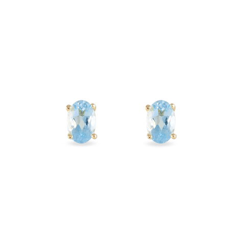 Boucles D'oreilles Puces Elea Serti Griffe Or Jaune Topaze - Puces Femme | Marc Orian